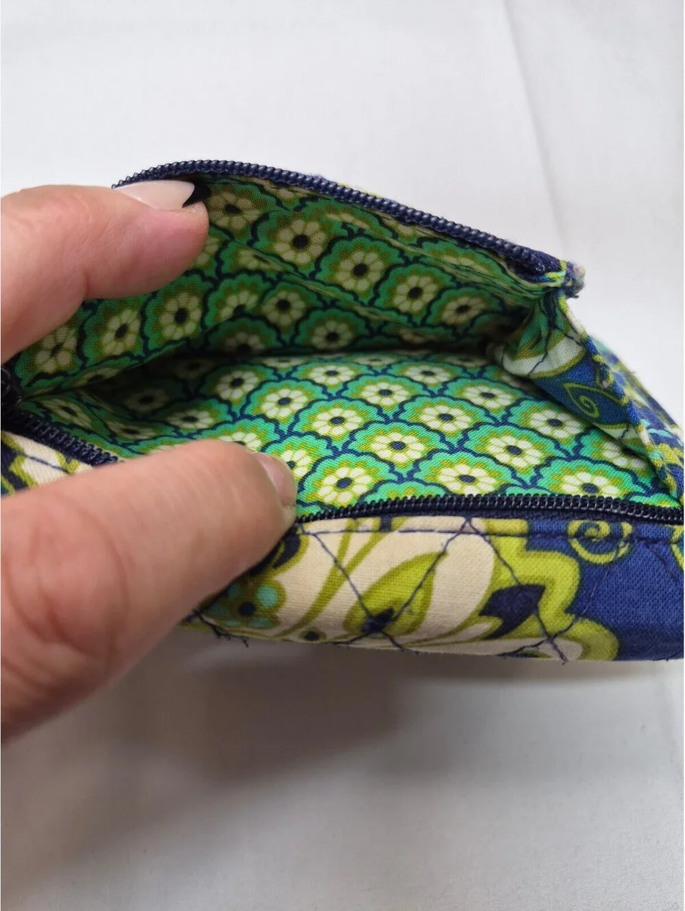 Vera Bradley Quilted Fabric Tri-Fold Wallet with Floral Pattern B460
